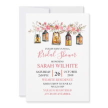 水彩フローラランタンブライダルシャワー