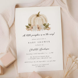 水彩フローラリトルカボチャ赤ちゃんシャワー 招待状