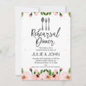 水彩フローラリハーサルディナー招待状 招待状 (正面)