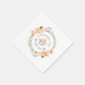 水彩フローラリングや輪ブライダルシャワー スタンダードカクテルナプキン (角)