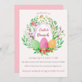 水彩フローラリースイースターブランチ招待状 招待状 (正面/裏面)