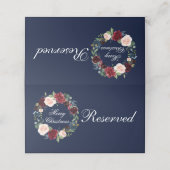 水彩フローラリースエレガントメリークリスマス プレイスカード (外部開封)