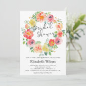 水彩フローラリースブライダルシャワー 招待状 (スタンド正面)