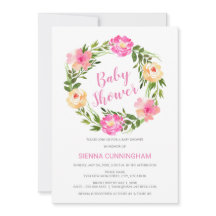 水彩フローラリースベビーシャワー