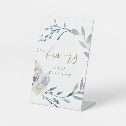 水彩フローラリースペデスタル標識 台座サイン (正面)