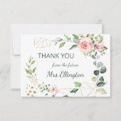 水彩フローラリースモダンありがとう サンキューカード (正面)