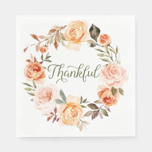 水彩フローラリースランチョンナプキン スタンダードランチョンナプキン (正面)