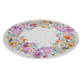 水彩フローラリース切断板 カッティングボード (角)