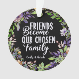 水彩フローラリース友情引用文ギフト オーナメント