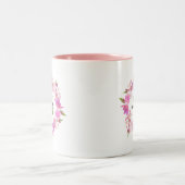 水彩フローラリース名モノグラム ツートーンマグカップ (中央)