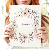 水彩フローラリース名前をカスタムする プランナー手帳