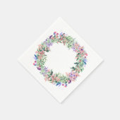 水彩フローラリース紙ナプキンス スタンダードカクテルナプキン (角)