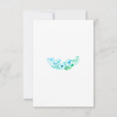 水彩フローラリース結婚ターコイズ サンキューカード (裏面)