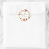 水彩フローラリース60th誕生日ありがとう ラウンドシール (バッグ)