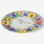 水彩フローラリース エレガント ペーパープレート (アングル)