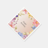 水彩フローラリース スタンダードカクテルナプキン (角)