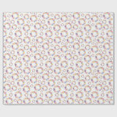 水彩フローラリース ラッピングペーパー (フラット)