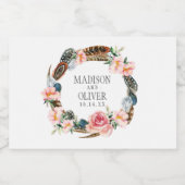 水彩フローラリース(羽付) | 結婚s フードラベル (シングルラベル)