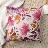 水彩フローラルパターンパープルピンクルーズスタイル クッション (ブランケット)