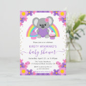 水彩フローラレインボーコアラベビーシャワー 招待状 (スタンド正面)