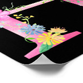 水彩フローラレターHポスター ポスター (角)