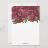 水彩フローラレッド金ゴールドスウィート16誕生日 招待状 (裏面)