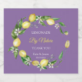 水彩フローラレモンバイオレットカラー リキュールボトルラベル (シングルラベル)