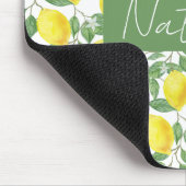 水彩フローラレモンパターン名マウスパッド マウスパッド (コーナー)