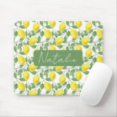 水彩フローラレモンパターン名マウスパッド マウスパッド (マウス)