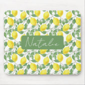 水彩フローラレモンパターン名マウスパッド マウスパッド (正面)