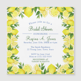 水彩フローラレモンフルーツヴィンテージ美学 マグネット招待状