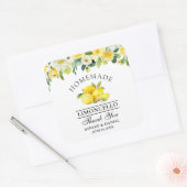 水彩フローラレモンリモンチェロ結婚ズ スクエアシール (封筒)