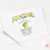 水彩フローラレモンリモンチェロ結婚ズ スクエアシール (封筒)