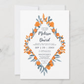 水彩フローラロマンチ結婚ックズ 招待状 (正面)