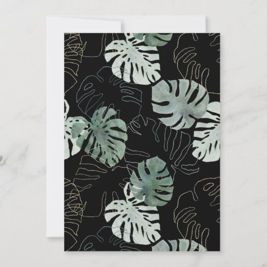 水彩フローラワイルドゼブラ60誕生日 招待状 (裏面)