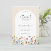 水彩フローラワイルドフラワーブライダルシャワー 招待状 (スタンド正面)