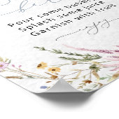 水彩フローラワイルドフラワーマモサバーポスター ポスター (角)