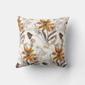 水彩フローラワイルドフラワーラストテラコッタ クッション (裏面)