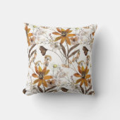 水彩フローラワイルドフラワーラストテラコッタ クッション (正面)