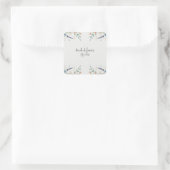 水彩フローラワイルドフラワー春ブライダル結婚ズ スクエアシール (バッグ)