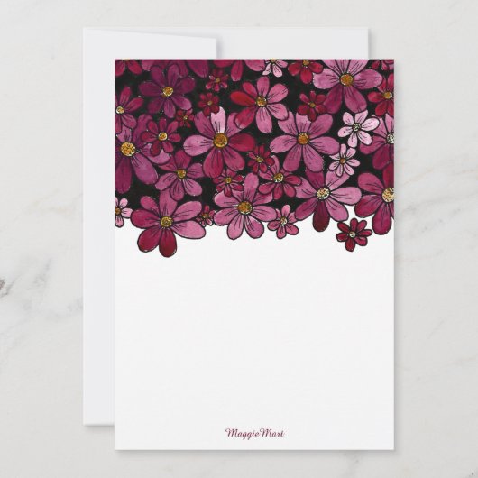 水彩フローラワイン金ゴールドスイーツ16誕生日 招待状 (裏面)