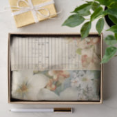 水彩フローラヴィンテージインスパイアティッシュペーパー 薄葉紙 (ギフト)