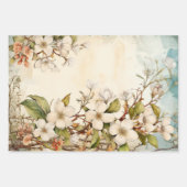 水彩フローラヴィンテージインスパイア包装シート ラッピングペーパーシート (正面)