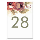 水彩フローラヴィンテージウェディング テーブルナンバー (裏面)