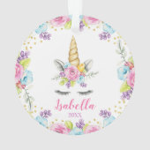 水彩フローラ一パーソナライズされた角 オーナメント (裏面)