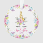 水彩フローラ一パーソナライズされた角 オーナメント (正面)