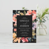 水彩フローラ両面結婚WebサイトQR 招待状 (スタンド正面)