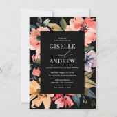 水彩フローラ両面結婚WebサイトQR 招待状 (正面)