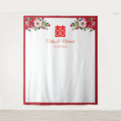 水彩フローラ中国のの結婚背景 タペストリー (正面)