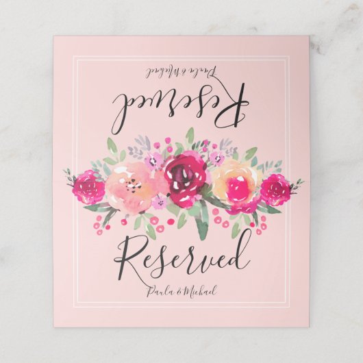 水彩フローラ予約結婚表 プレイスカード (外部開封)